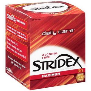 stridex in the red box for combination and oily skin